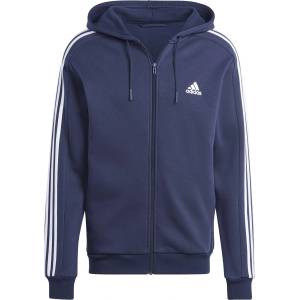 Adidas Мъжки суичър Adidas Essentials Fleece 3-Stripes Full-Zip Hoodie Mens - Navy/White