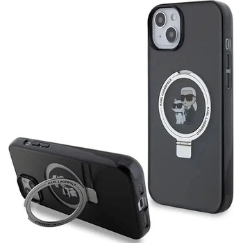 KARL LAGERFELD Кейс Karl Lagerfeld Ring Stand Karl&Choupette MagSafe за iPhone 14 / 15 / 13, черен (KF001917)