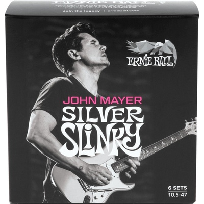 Ernie Ball John Mayer Silver Slinky Nickel Wound Electric Guitar Strings 6 Pack Струни за електрическа китара (P378858)