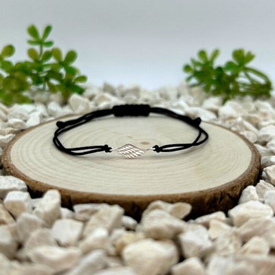 Certom Provázkový náramek s motivem stříbrného křídla pro lehkost a svobodu 0005
