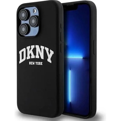 DKNY Кейс DKNY Liquid Silicone White Printed Logo MagSafe за iPhone 14 Pro, черен (3666339266677)
