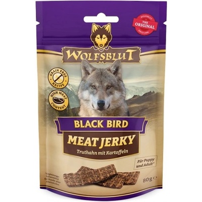Wolfsblut Meat Jerky BLACK BIRD - Лакомство за куче със сушено пуешко месо, Германия - 80 гр - WB785667