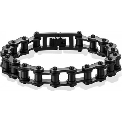 Impress Jewelry náramek z chirurgické oceli Moto Chain Černý 210611155036BB