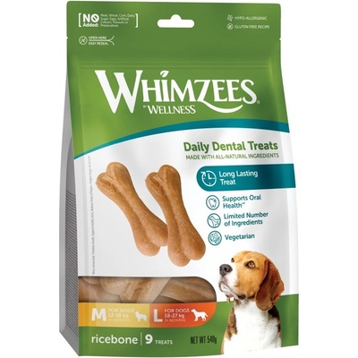 WHIMZEES Rýžová kost dentální M L 12-27 kg 9 ks