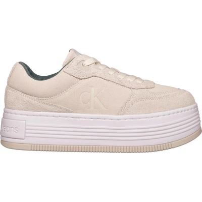 Calvin Klein dámske tenisky BOLD PLATF LACEUP LOW MG SUEDE béžová biela