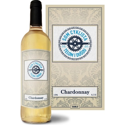 Sablio Som cyklista telom i dušou Chardonnay biele suché víno 12 % 0,75 l (čistá fľaša)