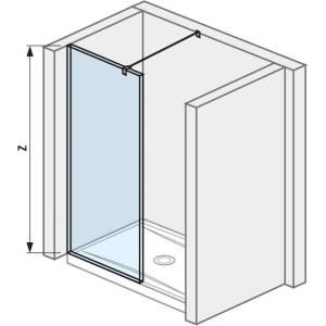 Jika Pure - Душ стена 90 см, Jika Perla Glass, прозрачно стъкло H2694270026681 (H2694270026681)