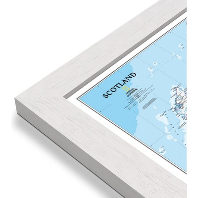 National Geographic Skotsko - nástěnná mapa Classic 76 x 91 cm Varianta: mapa v dřevěném rámu, Provedení: Pegi bílý