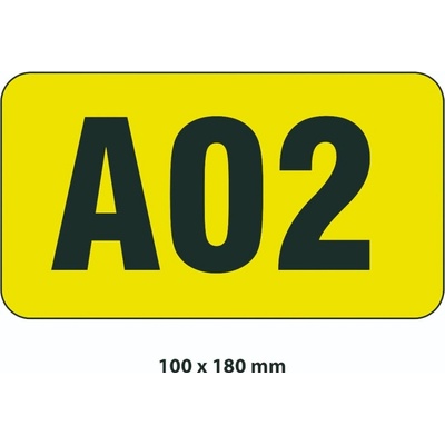 Samolepicí značení skladovacích míst – polykarbonát, žluto-černá, 180×100 mm