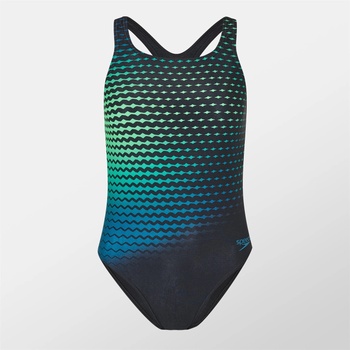 Speedo Бански костюм Speedo Women's Digital Printed Medalist One Piece Swimsuit - Black/Green