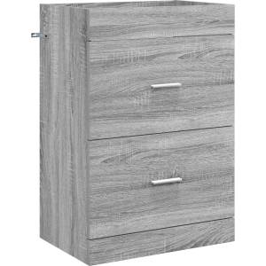 vidaXL Кабинет под мивка за баня Сив Сонома 56 x 37, 5 x 81 см (890709)
