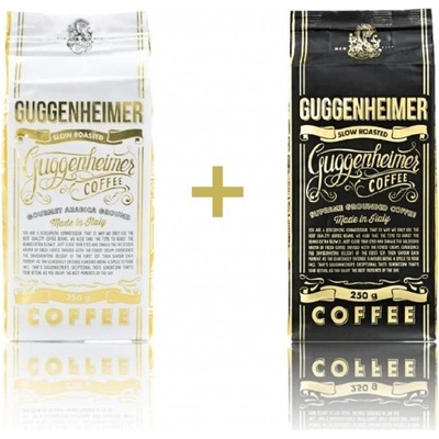 GUGGENHEIMER Mletá káva Gurmánská Arabica Supreme Blend Pražená extra pomalu málo hořkých látek Nejlepší pro moka konvičku a espresso 2 x 250 g