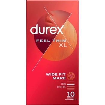 Durex 10 бр. Тънки презервативи Durex Feel Thin XL 60 mm