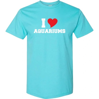 Aqua Merch tričko I Love Aquariums Lagoon Blue
