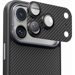 Benks Предпазни стъклени лещи с цяла кевларна плочка за камерата на iPhone 17 Pro Max - Benks ArmorWarrior Aramid Lens Protector Tempered Glass 600D (карбон) (BK70)