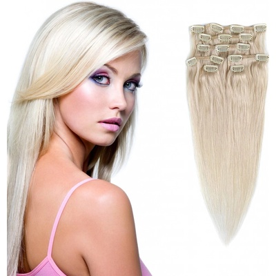 Girlshow Clip in vlasy 51 cm lidské Remy, 70 g odstín 60 (platinová blond) – Zbozi.Blesk.cz