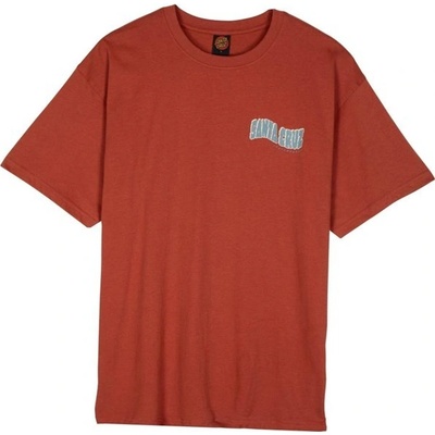 Santa Cruz triko Tiki Hand Strip T-Shirt Dark Rust
