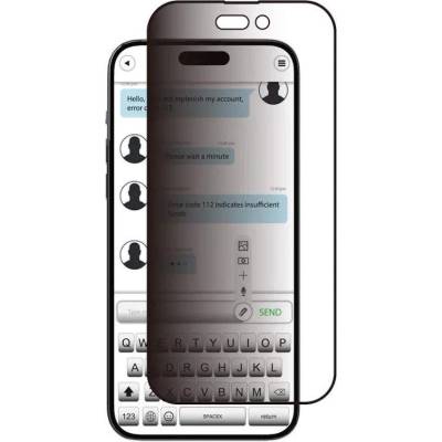 SwitchEasy Glass Privacy Full Cover Tempered Glass - калено стъклено защитно покритие с определен ъгъл на виждане за дисплея на iPhone 14 Pro (черен-прозрачен)