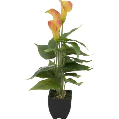 Umělá květina Kala žluto oranžová, 43cm