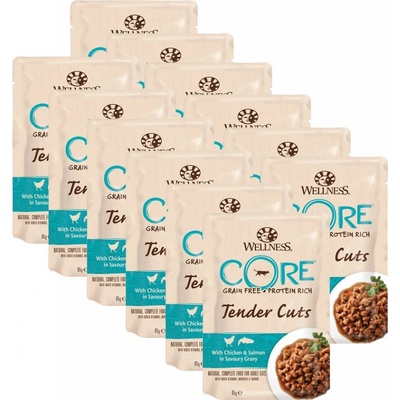 Wellness CORE Tender Cuts kura a losos 12 x 85 g
