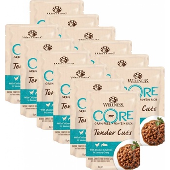Wellness CORE Tender Cuts kura a losos 12 x 85 g