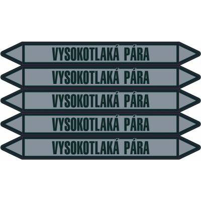 Grafiko | Vysokotlaká pára - dle ČSN 13 0072 - Materiál Folie s vyšší lepivostí s ochrannou laminací – High tack, Rozměr aršík 5ks šipka 400x52mm