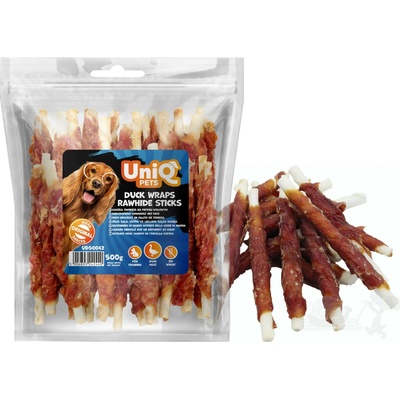 UNIQ Pets Hovězí tyčinky obalené kachním masem 500 g
