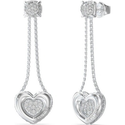 Guess Jedinečné visací náušnice s krystaly L.O.V.E. JUBE05462JWRHT/U