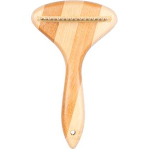Duvo Plus Dematting Rake - Бамбуково гребло за разплитане на възли и премахва мъртвата козина от подкосъма за кучета и котки 17/10 см