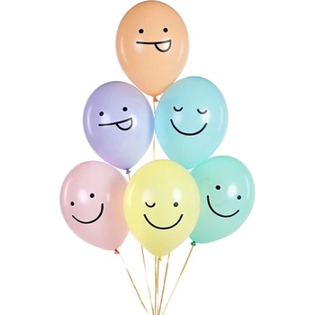 Party Deco Комплект Латексови Балони 30 см, Лица, микс