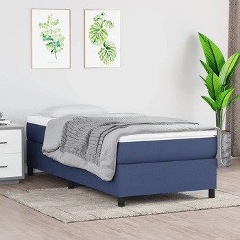vidaXL Боксспринг легло с матрак, синя, 90x200 см, плат (3144397)