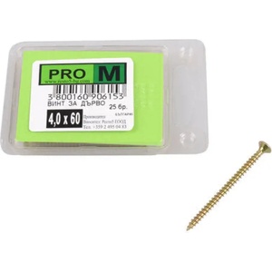 Pro m ВИНТ ЗА ДЪРВО 4x60 ММ pro m 60 БРОЯ (3800160906153)