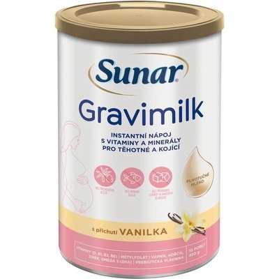 SUNAR Gravimilk s príchuťou vanilka instantný mliečny nápoj 450 g