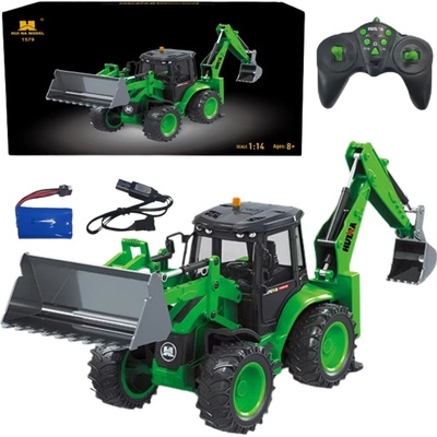 HUINA 22752 Rypadlo-nakladač RC světla a zvuk, zelený 1:14