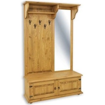 Drewmax Předsíňová stěna se zrcadlem GR 703 Přírodní včelí vosk