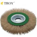 TROY Телени четки за ъглошлайф тип кръгла 150mm (T 27704-150)