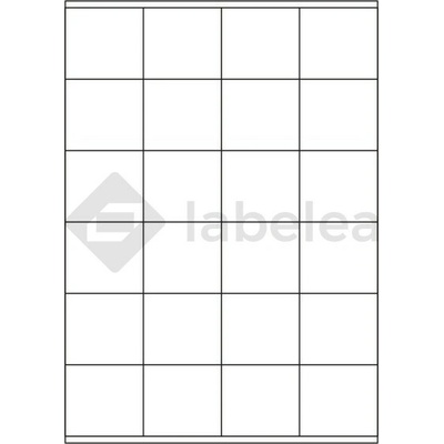 Labelea Samolepiace etikety 52,5x48 mm biele papierové, na hárku A4, pre laserovú a atramentovú tlač, Farba etikiet Biela, Počet hárkov v balení 100 EPY052048W024S