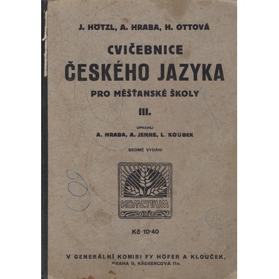 Cvičebnice českého jazyka pro měšťanské školy III.