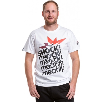 Meatfly pánské tričko Big Shock Shattered bílá