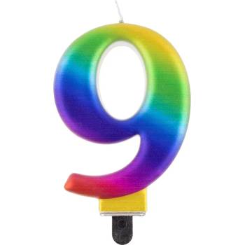 Image 1 of Godan Свещ за рожден ден 9 дъга