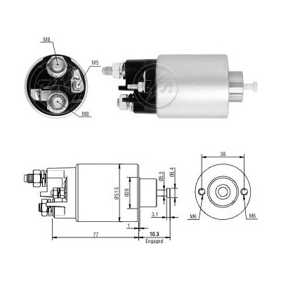 Spínač startéru Mitsubishi M0T82081