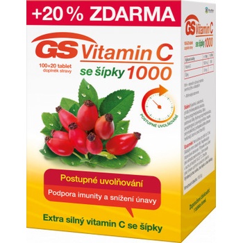 GS GS Vitamin C 1000 se šípky, 100+20 tablet