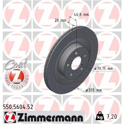 Brzdový kotúč ZIMMERMANN 550.5604.52 (550560452)