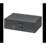 Manhattan Displayport 1.2 Kvm Switch 2-Port, 4K@60Hz, Usb-A/3.5Mm Audio/Mic Connections, Cables Included, Audio Support, Control 2X Computers