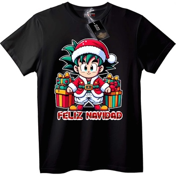 NOONEBRAND Коледна тениска Гоку Дядо Коледа - 2XL, Black