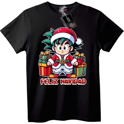 NOONEBRAND Коледна тениска Гоку Дядо Коледа - 2XL, Black