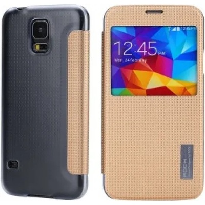 Samsung Страничен тефтер Rock за Samsung Galaxy S5 champagne gold