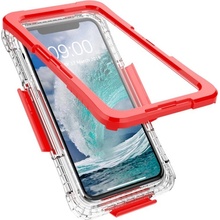 AppleMix Apple iPhone 11 Pro Max - Vodotesné - Plastové / silikónové - Transparentné / Červené