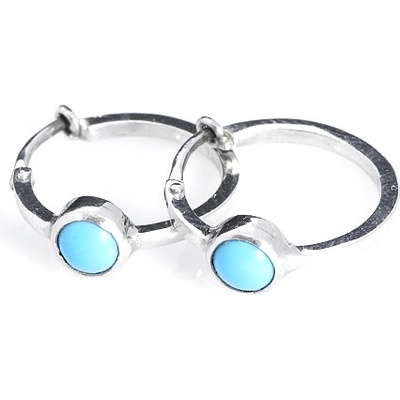 Zlatnictví Zlatíčko zlaté náušnice kroužky s tyrkysem 890.00001