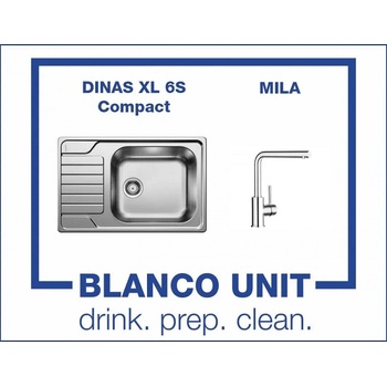 BLANCO Комплект мивка BLANCO DINAS XL 6S Compact и смесител BLANCO MILA хром (525121519414)
